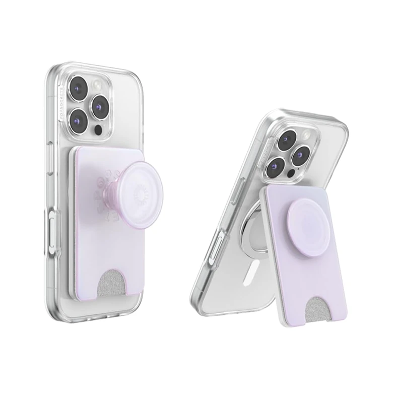PopSockets Kick-Out Wallet for MagSafe, Kickstand- Opalescent White