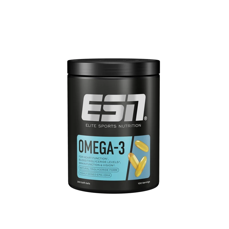 ESN Omega-3, 300 Capsules, high-dose Fish Oil with 1200 mg EPA and 900 mg DHA per Daily Serving