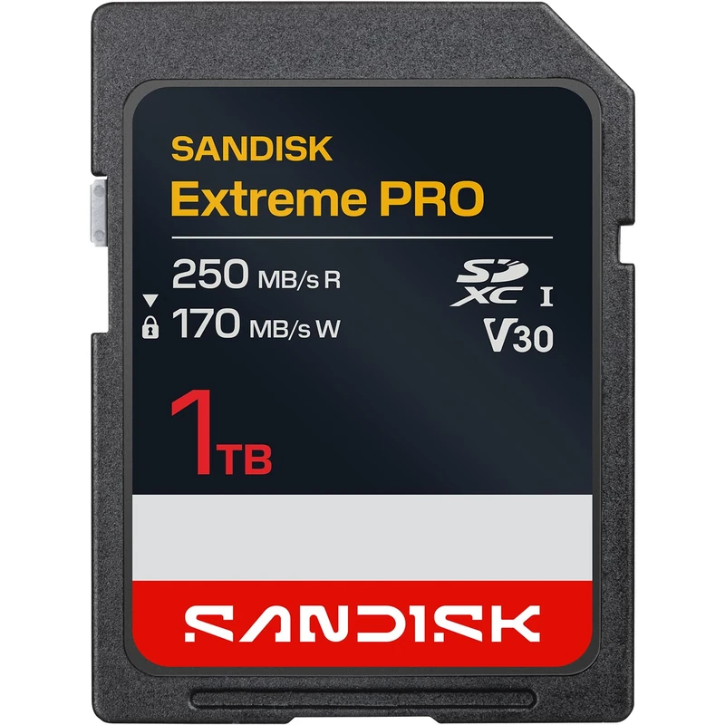 SANDISK Extreme PRO SD UHS-I Card 1TB (up to 250MB/s read speed and 170MB/s write speed, 4K UHD video, U3, V30) Memory Zone App