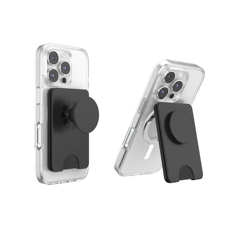PopSockets Kick-Out Wallet for MagSafe, Kickstand- Black