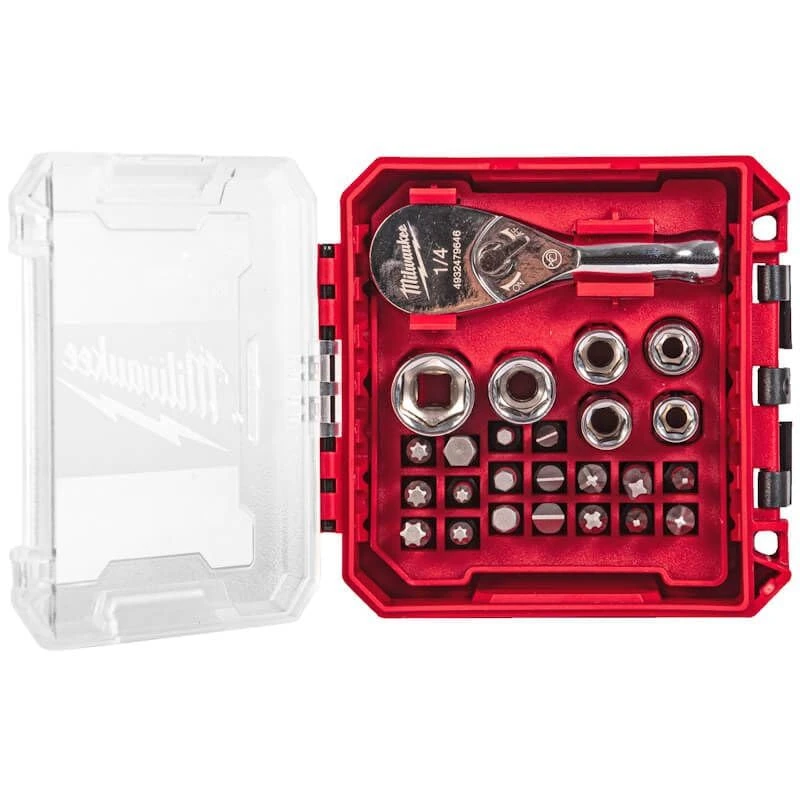 Milwaukee 4932499470 25pc 1/4" Drive Compact Ratchet Set in Packout Compatible Box