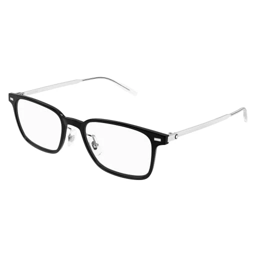 MONTBLANC Eyeglasses Black-silver-transparent/Lens Height: 38,40 Lens Diagonal: 57,40 Shape Description: Rectangular/Squared