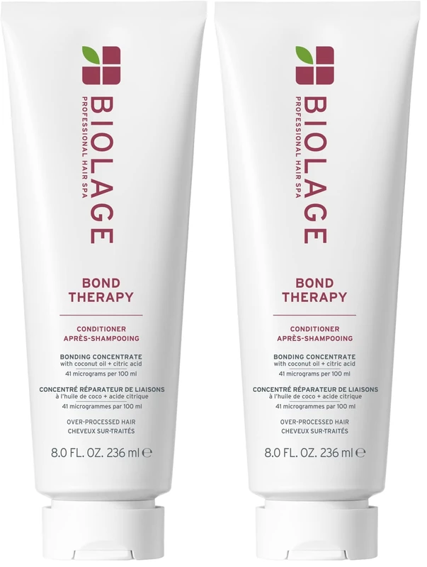Biolage Bond Therapy Conditioner, Cleansing & Repairing, Enriched with Coconut Oil & Citric Acid, For Over-Processed Hair, 236ml (Pack of 2)