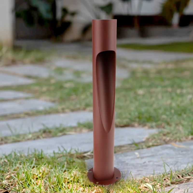 M Ledme Neko Plus Rust Brown 10W LED Beacon, 1000 Lumens, Adjustable Warm to Cold (CCT), IP65 Waterproof, 80 cm for Garden, Patio, Entryways and Patios.