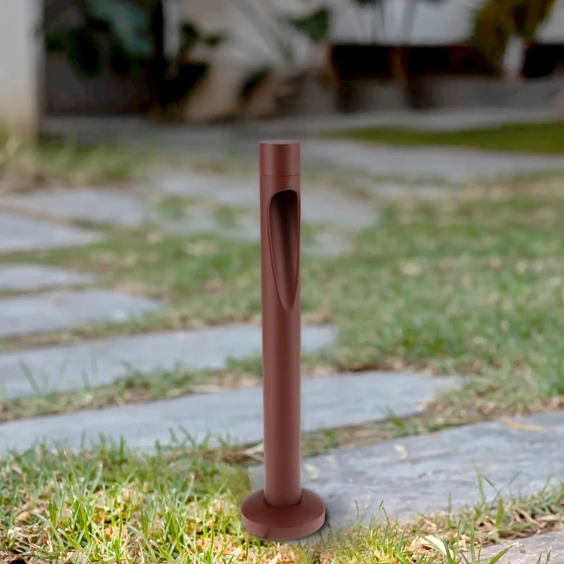 M Ledme Neko Rust Brown 10W LED Beacon 1000 Lumens Adjustable Warm to Cold (CCT), IP65 Waterproof, 60 cm for Garden, Patio, Patios