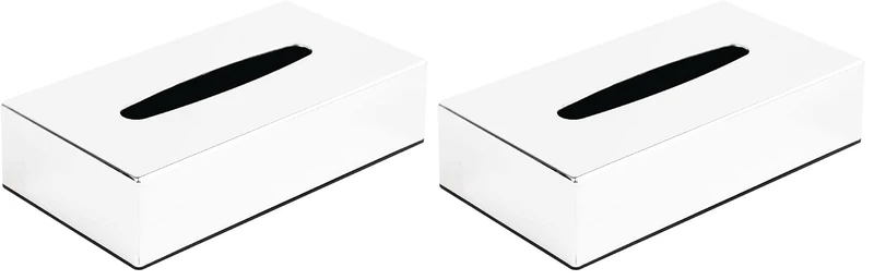 Bolero Chrome Rectangular Tissue Holder Chrome with New Useful Features (Pack of 2) - Image 1