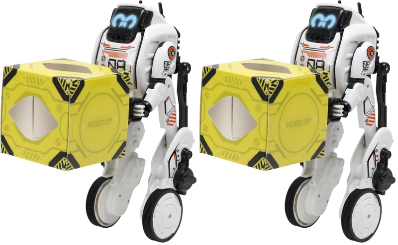 YCOO Robo Up Remote Control Robot Toy, Programmable Robot with LED Eyes, squat, stand and carry function for kids ages 5-14 years (Pack of 2)