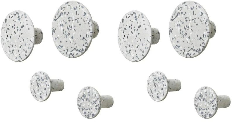 blomus Hook - Wall Hook, Coat Hook - Terrazzo Grey/Grey - Height 4.5 cm, one Size (Pack of 2) - Image 1