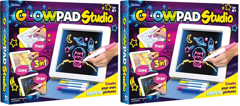 John Adams, Glowpad 3-in-1 Studio: Create Your Own Light Up Pictures, Arts and Crafts, Ages 4+ (Pack of 2)