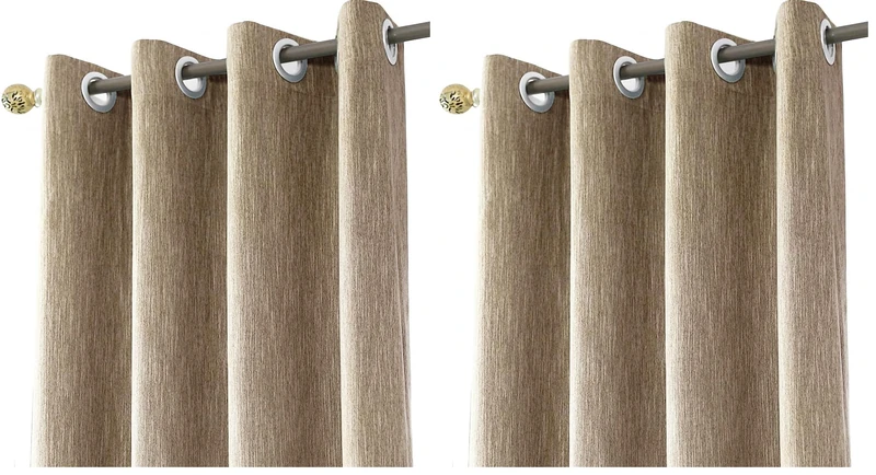 Melodieux Light Filtering Curtains for Bedroom - Semi Black Out Lightweight Curtain with Tiebacks, Faux Linen Cotton Blend, Eyelet Grommet Rocket, Casual Solid Home Decoration (1 Panel, 66 x 72 Inch)