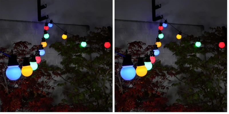 Noma 20 Multicolour Christmas Festoon Lights with Black Cable, 16.4 m (Pack of 2)