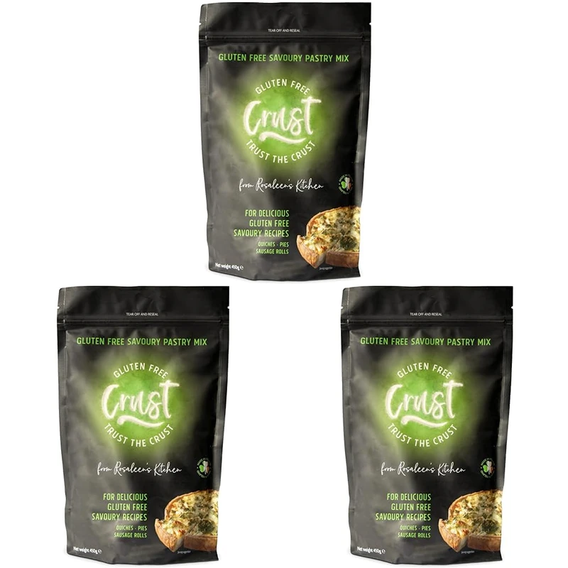 Gluten Free Shortcrust Pastry Mix by CRUST - Easy-To-Use Baking Mix for Savoury Quiches, Sausage Rolls & Meat Pies fresh from the Oven - Gluten Free Pie Crust - 450g - Makes 2 Large Quiches or Pies