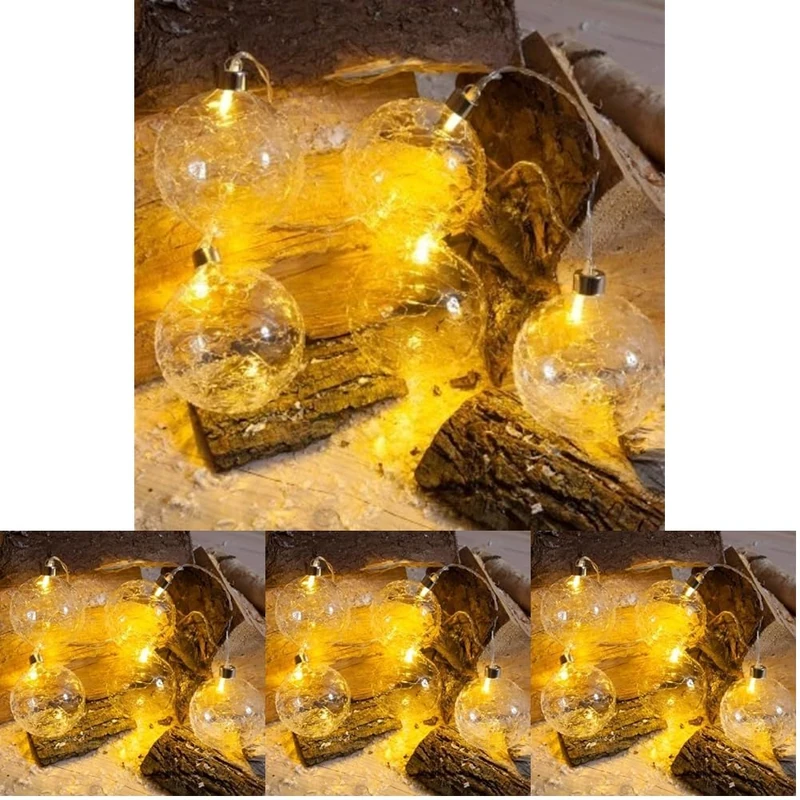 Noma Glass Ball Light Chain, 5 Warm White LED's (Pack of 4)