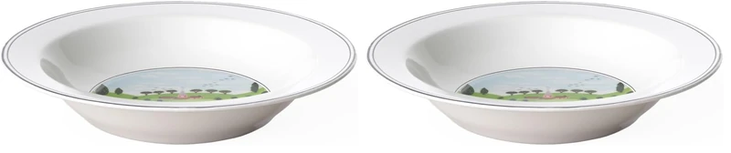 Villeroy & Boch Design Naif Salad Bowl-Meeting, Premium Porcelain, White/Colourful (Pack of 2)