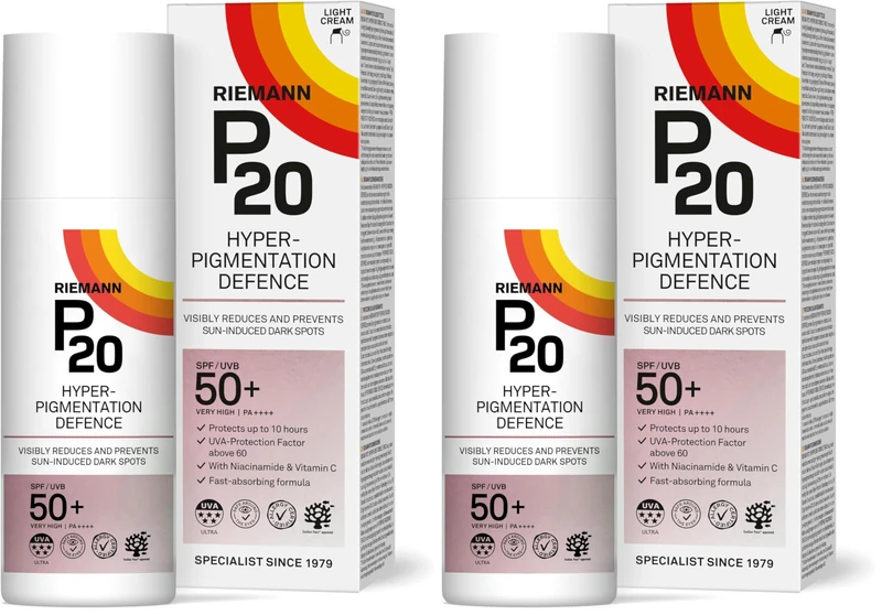 RIEMANN P20 Hyperpigmentation SPF 50+, Face, 50 g (Pack of 2)