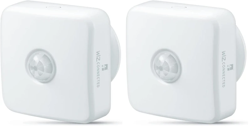 4lite Smart PIR Motion Sensor (White) Battery Operated IP20 Rated Motion Detector Compatible with WiZ with a 3m Sensor Range - 4l1/8036-4Yr Guarantee (Pack of 2)