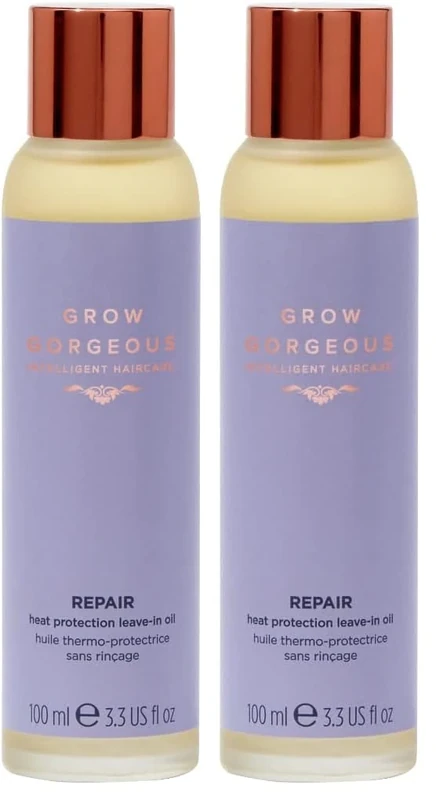 Grow Gorgeous Heat Protection Leave-In Oil, 100 ml (Pack of 2)