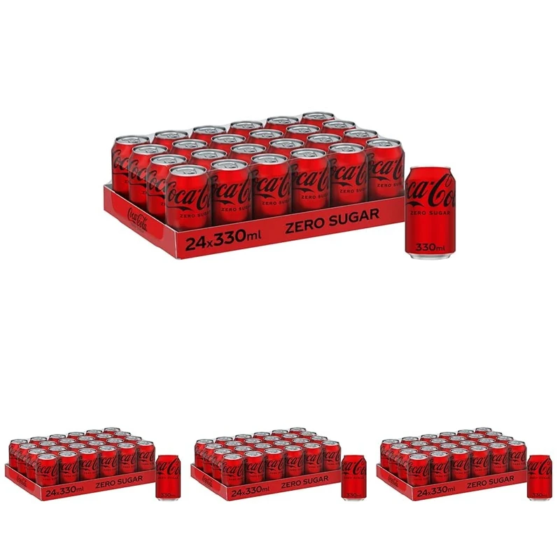 Coca Cola Zero Sugar 24 x 330ml Cans (Pack of 4)