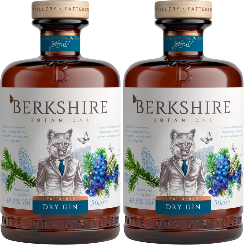 Berkshire Botanical Dry Gin, 50 cl (Pack of 2)