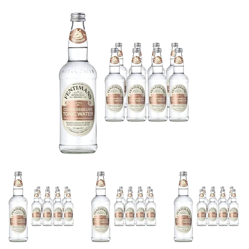 Fentimans Connoisseurs Tonic Water - Botanically Brewed Water - Infused with Natural Botanicals and Quinine - Low Calorie, Gluten Free and Vegan Friendly Soft Drinks - 8 x 500ml (Pack of 4)