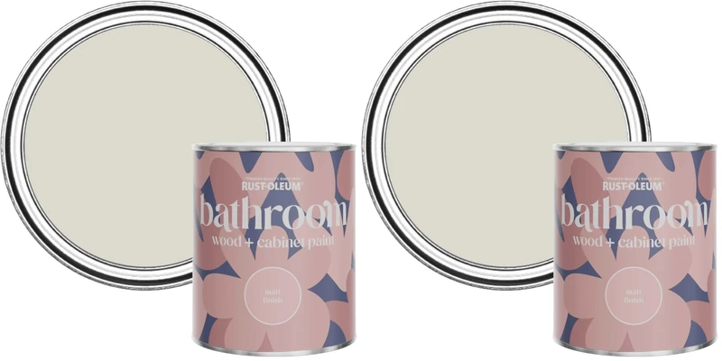 Rust-Oleum Grey Moisture Resistant Bathroom Wood and Cabinet Paint in Matt Finish - MOCHA 750ML (Pack of 2)