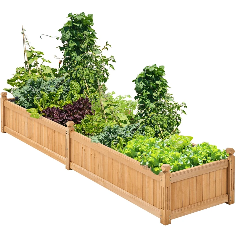 Yaheetech Wooden Raised Garden Bed - 221 x 51 x 27.5 cm