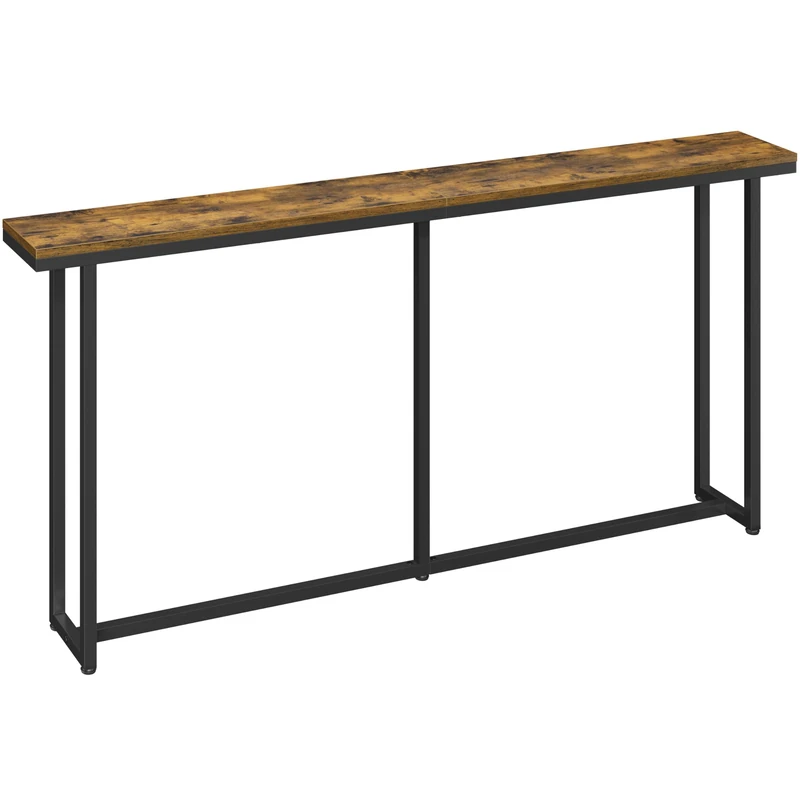 Yaheetech Slim Industrial Console Table, 160 × 20 × 81 cm, Rustic Brown