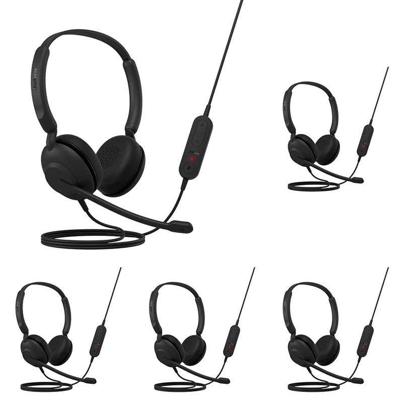 Jabra Evolve 10 Wired Headset with Noise-Cancelling Microphone for PC/Laptop Use – Easy USB-A Setup - TCO Certified – Lightweight Design - Inline Call/Volume Controls for Online Meetings - Black