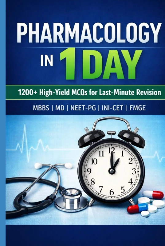 PHARMACOLOGY IN 1 DAY: 1200+ High-Yield MCQs for Last-Minute Revision MBBS | MD | NEET-PG | INI-CET | FMGE (Exam-Ready Medical Notes Series)