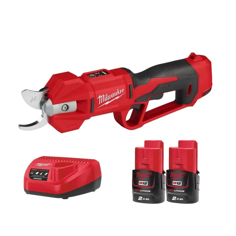 Milwaukee M12BLPRS-202 12V M12 Cordless Brushless Pruning Shears with 2 x 2.0AH Batteries & Charger
