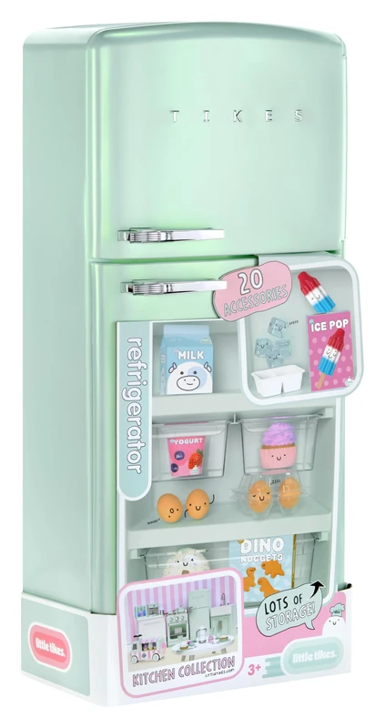 Little Tikes Sweet Spaces Modular Kitchen Refrigerator - Sea Foam Toy Refrigerator with Food Accessories, Kitchen Fun for Children Ages 3+ Years