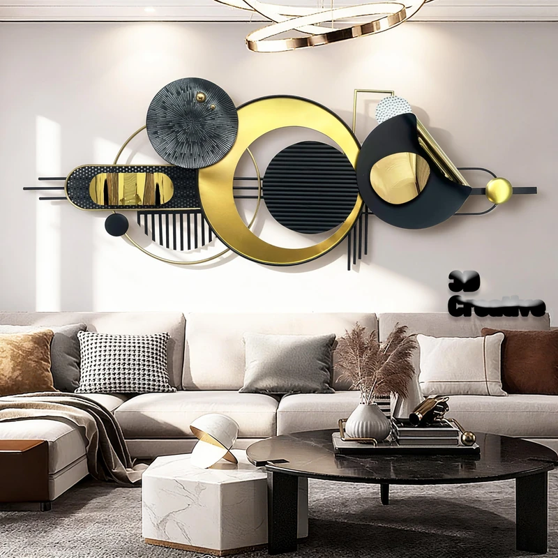 ERMOFAV Metal Wall Art, Abstract Wall Décor Black and White Metal Wall Decor, Large 59×22 In Modern Metal Wall Sculptures Decor for Home, Living Room, Bedroom, Dining Room,Entryway,Kitchen,Office
