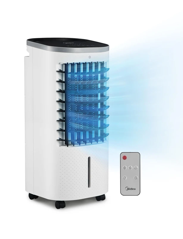 Midea Portable Air Cooler with 5L Water Tank – 3-Speed Cooling Fan, 3 Wind Modes, Oscillation, Timer & Remote Control – Silent & Energy-Saving Fan for Home & Office