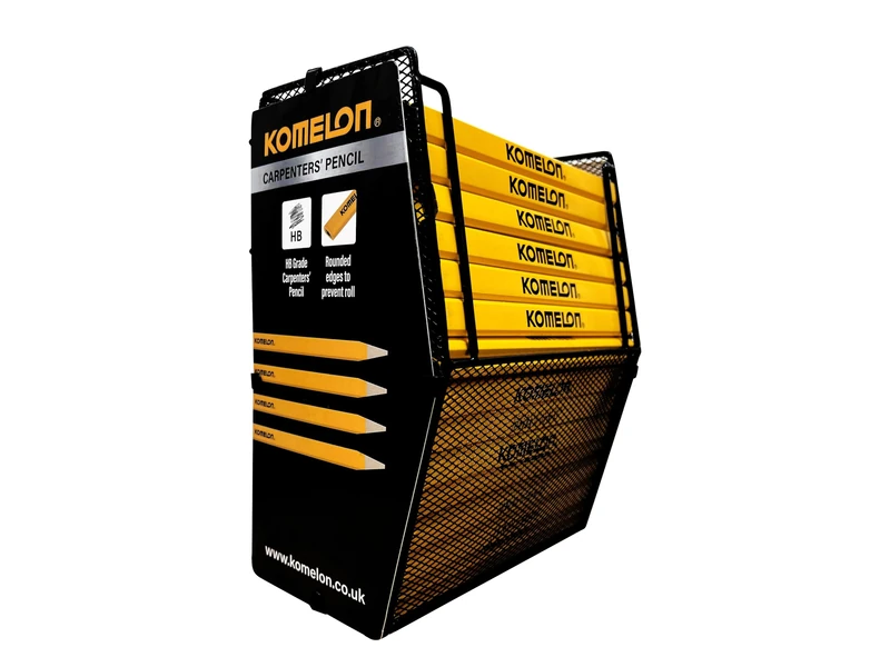 Komelon HB Carpenter's Pencils Display of 200, perfect for drawing saw lines, drill points etc, onto wood. - Image 1