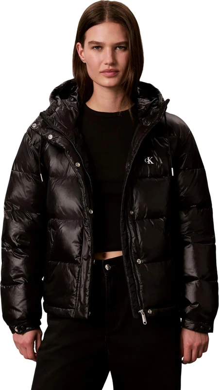 Calvin Klein Women Shine Mw Classic Puffer LV047H512G Jackets, BLACK (Black), XL