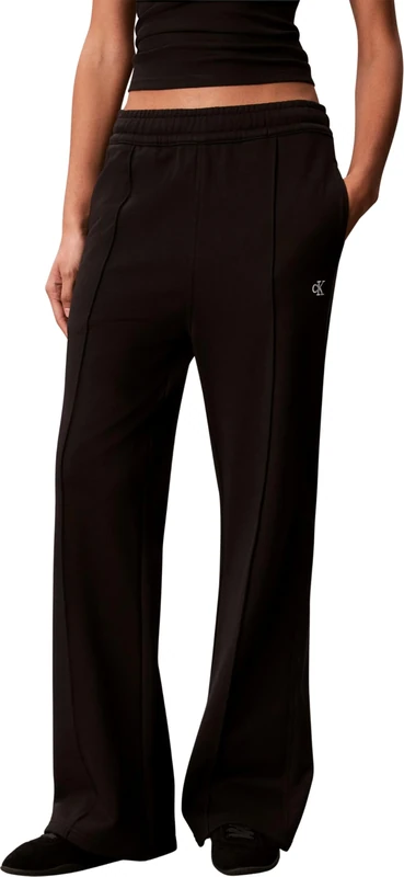Calvin Klein Women Ls Monogram Terry Trackpant LV047H220G Sweatpants, Black (Black), L