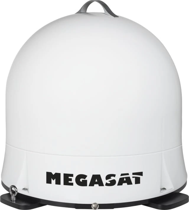 Megasat Campingman Portable ECO 2 Satellite Antenna, Automatic Dome Antenna, White, 45 x 45 x 43 cm, Plastic Housing, Astra 1 Preset - Image 1