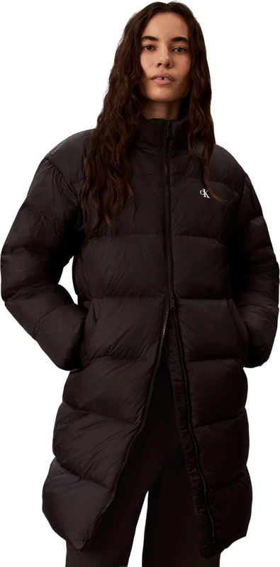 Calvin Klein Women Essential Mw Long Down Puffer LV047H502G Coats, BLACK (Black), L