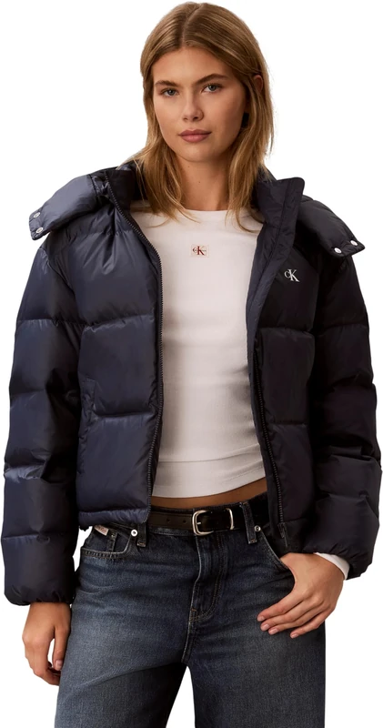 Calvin Klein Women Essential Mw Short Down Puffer LV047H500G Jackets, BLUE (Blue Nights), XL