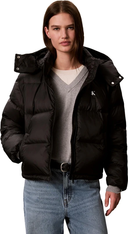 Calvin Klein Women Essential Mw Short Down Puffer LV047H500G Jackets, BLACK (Black), S