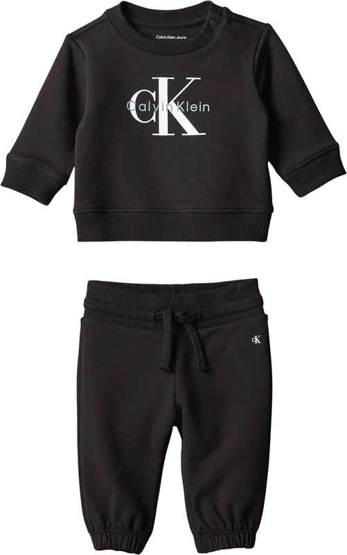 Calvin Klein Unisex Baby Monologo Cn Sweatshirt Set LVCKFJI13N,Set,Pvh Black,18 Month