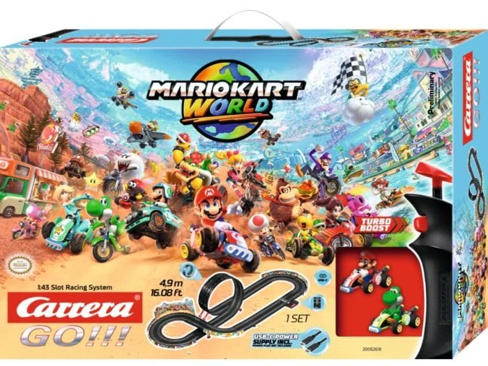 Carrera GO!!! 20062618 Mario Kart WORLD 1:43 Scale, Slot Car Racing Set, 4.9 Metres, With Mario & Yoshi, Suitable from 6 Years+ - Image 1
