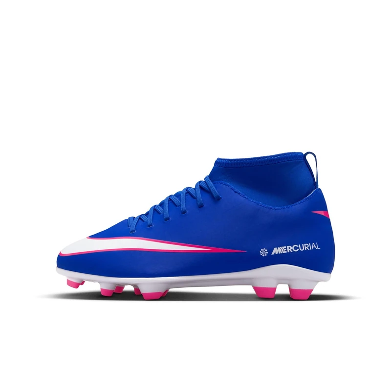 Nike Kids Jr Superfly 10 Club FG/MG Football Shoes, Racer Blue/White, 13.5