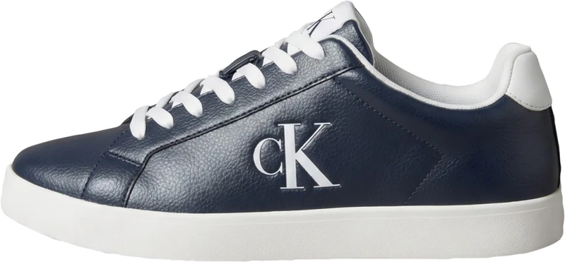 Calvin Klein Men's Cupsole Trainers Derby with Logo, Blue (Calvin Navy/Bright White), 9