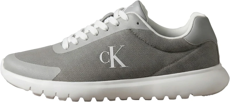 Calvin Klein Men's Runner Trainers Eva Mesh with Logo, Grey (Formal Gray/Bright White), 12