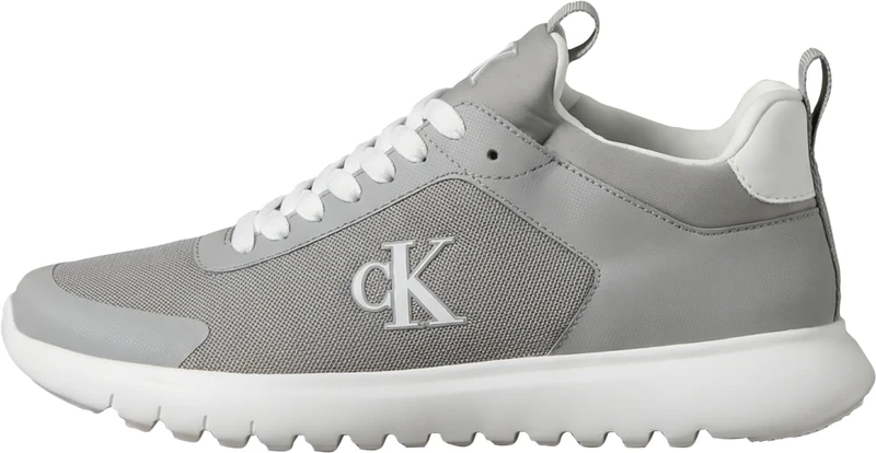 Calvin Klein Men's Runner Trainers Eva Sock Mesh with Logo, Grey (Formal Gray/Bright White), 7