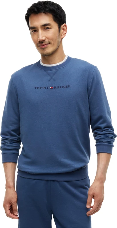 Tommy Hilfiger Men Track Top Um0Um03666 L/S Sweatshirt, BLUE (Aegean Sea), M