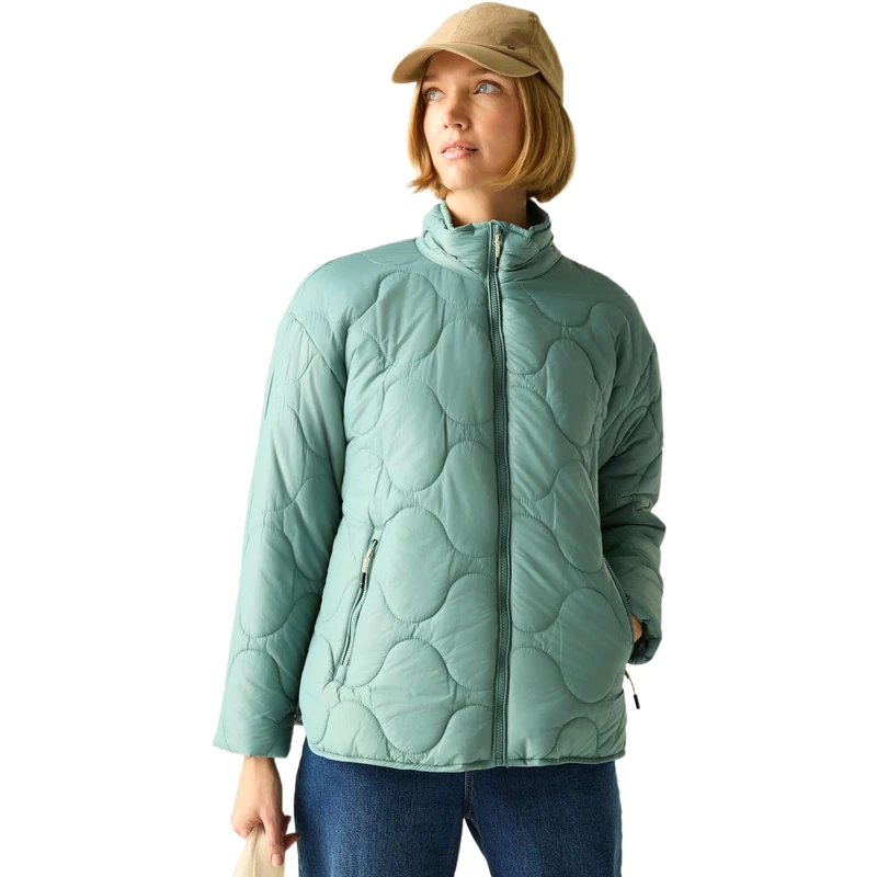 Regatta Womens Carlotte Quilted Jacket Water Repellent Insulated Walking Hiking Coat 8 Ivy Moss
