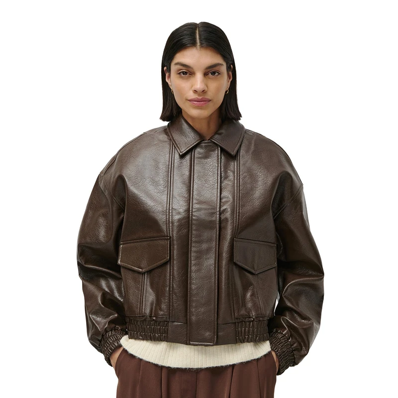 LeGer Taira Jacket - Women's jacket in leather look - loose fit - bomber jacket with turn-down collar - women's fashion - by Lena Gercke - sizes 34-44 - Image 1
