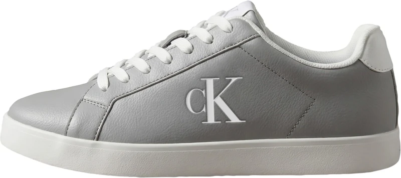 Calvin Klein Men's Cupsole Trainers Derby with Logo, Grey (Formal Gray/Bright White), 6